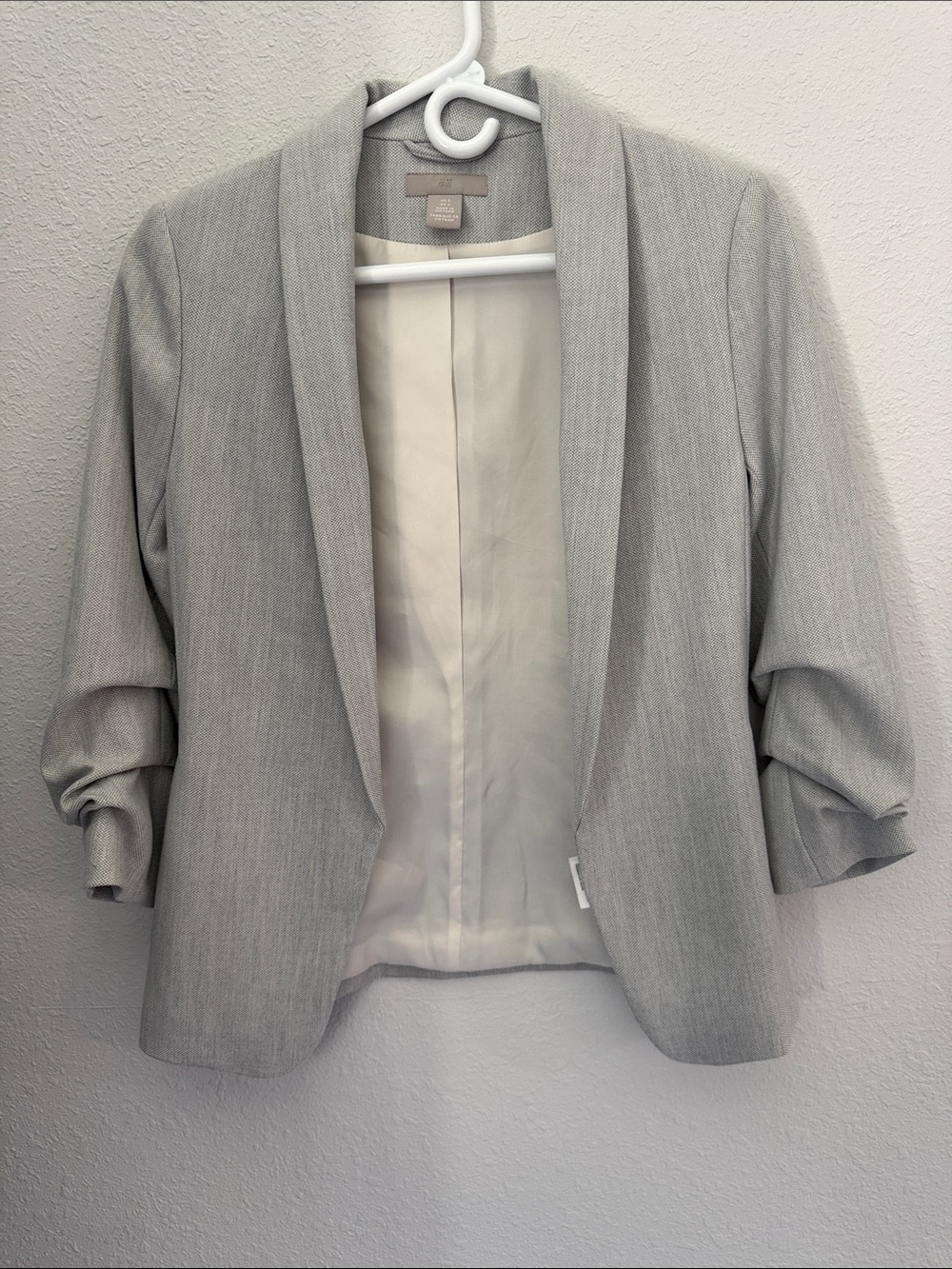 H&M Light Gray Open-Front Blazer Jacket